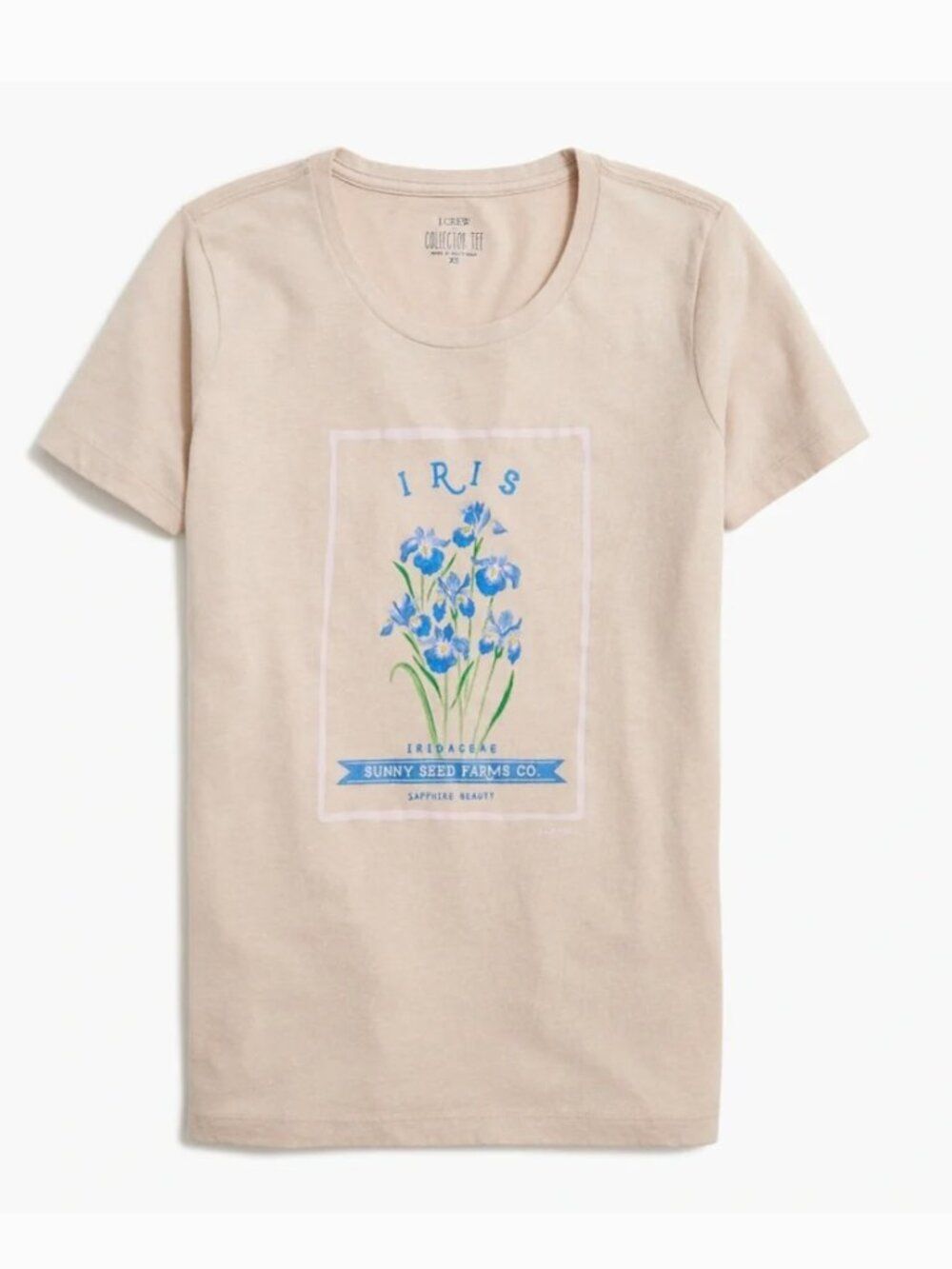 J.CREW Factory Collector Tee – Iris Seed Packet Graphic Tee - XL - NWT